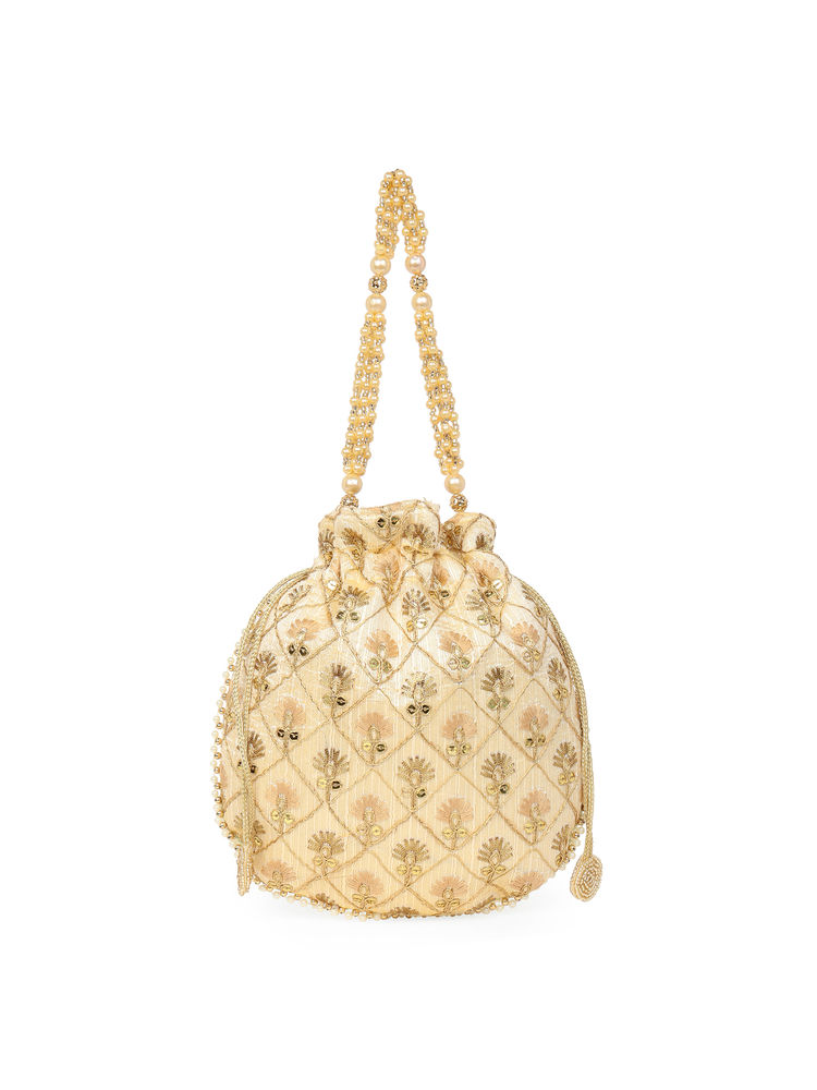 Lavie Gold Embroidered Potlis