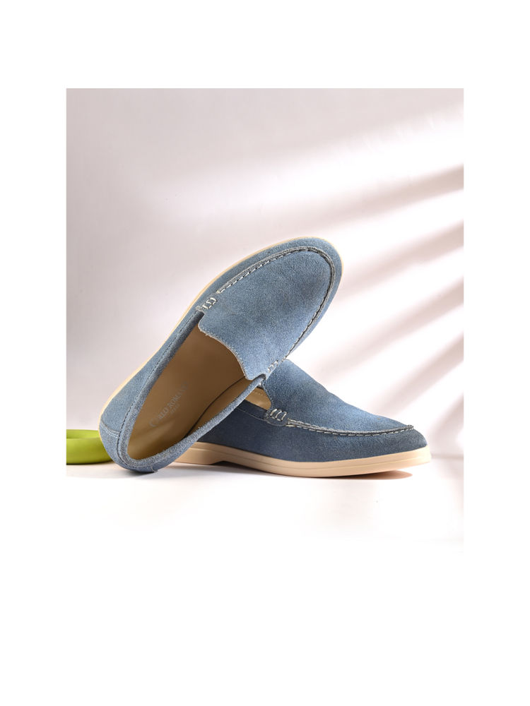 CARLO ROMANO Women Suede Leather Loafers Blue-image-36