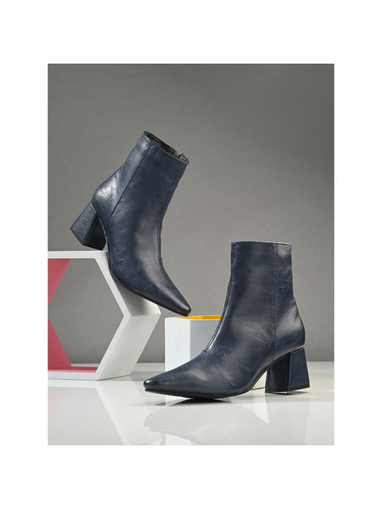 CARLO ROMANO Women Vegan Leather High Top Casual Boots Blue-image-11