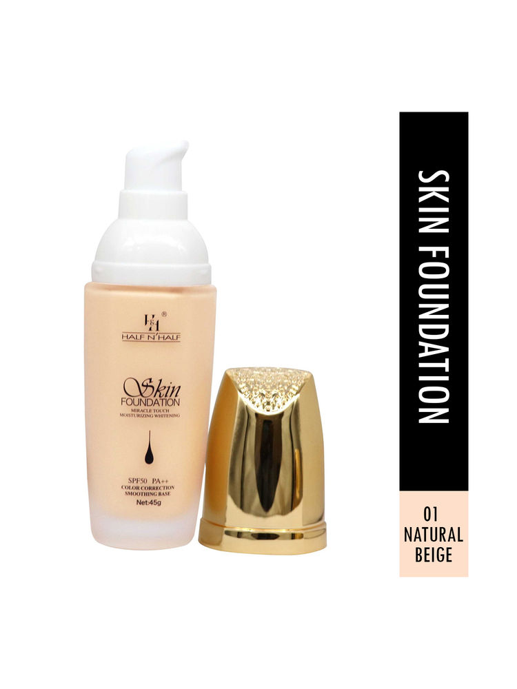 Half N Half Skin Foundation Miracle Touch Moisturizing Whitening With SPF 50 Pa++-image-44