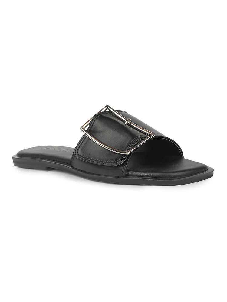 Bata Women Black Flats-image-2