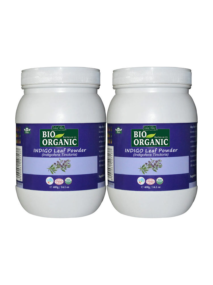 Indus Valley Bio Organic Indigo Leaf Powder - Indigofera Tinctoria Combo-image-2