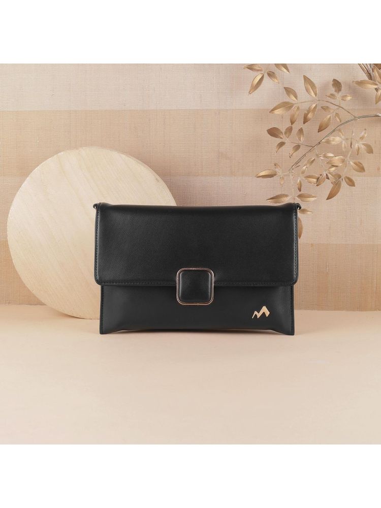 Metro Solid PU Black Casual Sling Bag-picture-25