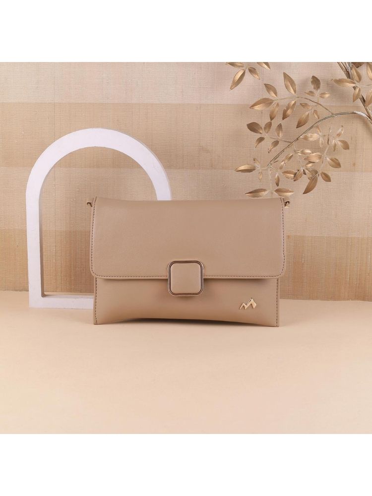 Metro Solid PU Beige Casual Sling Bag-picture-14