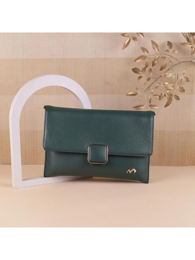Metro Solid PU Green Casual Sling Bag-picture-26