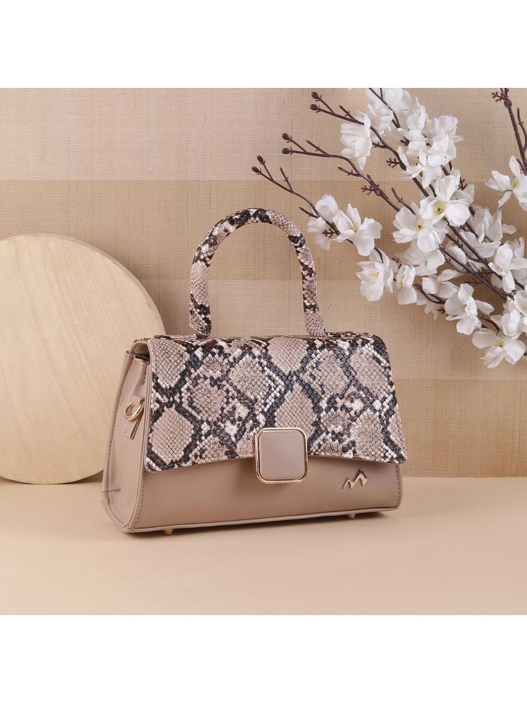 Metro Animal Print PU Beige Casual Handbag with Detachable Strap-picture-12
