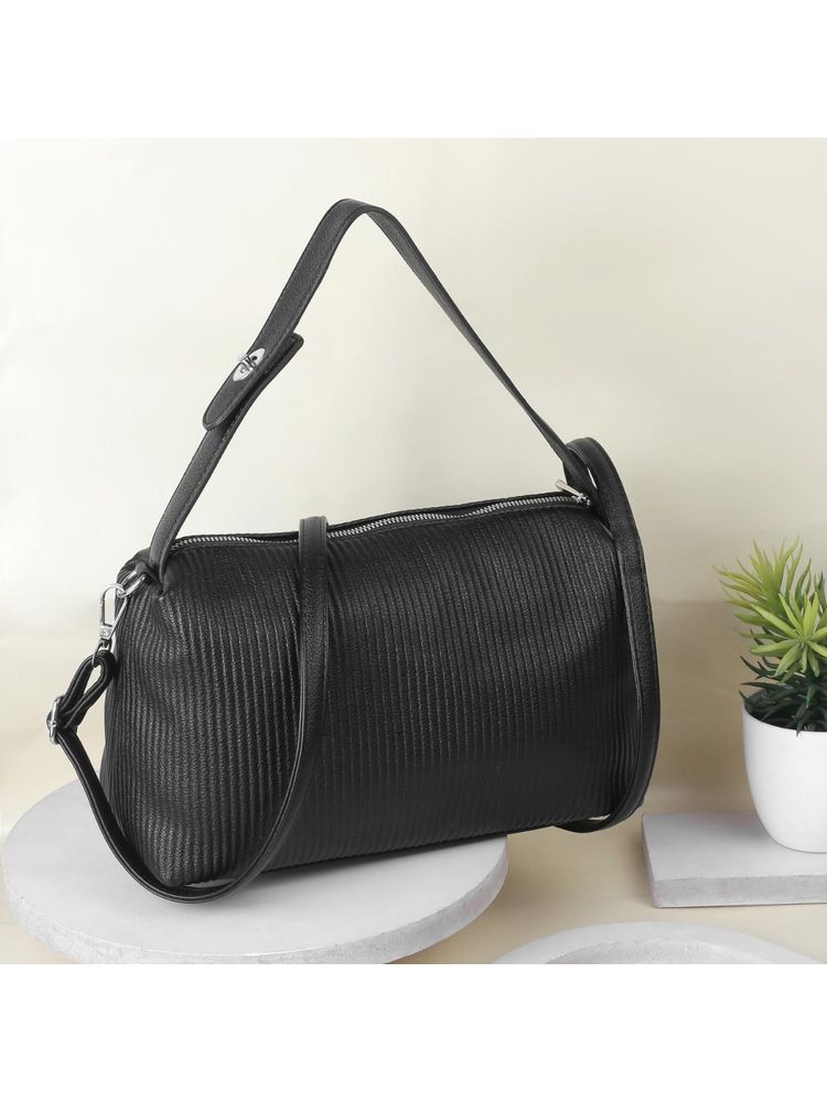 Metro Textured PU Black Casual Sling Bag-picture-16