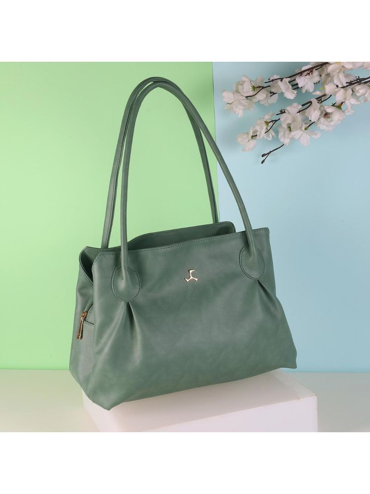 Mochi Printed PVC Green Casual Handbag-image-26