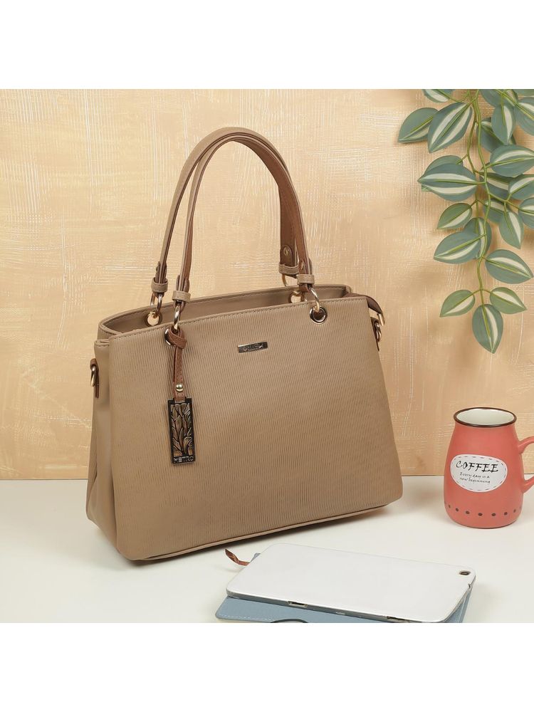 Metro Textured PVC Beige Casual Handbag-picture-37