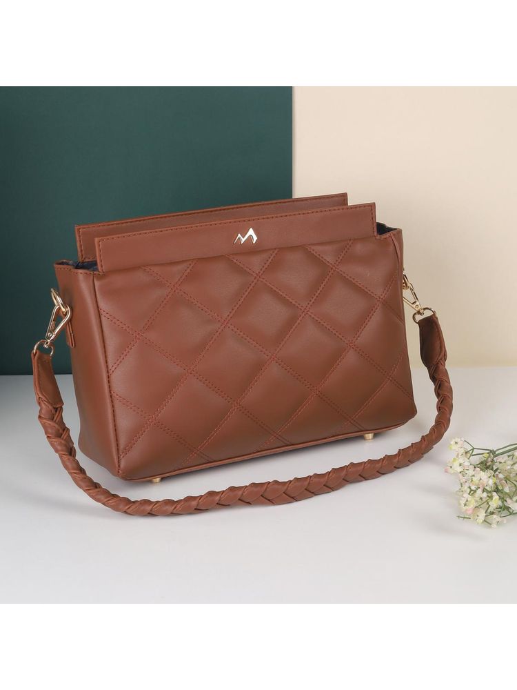 Metro Textured PVC Tan Casual Handbag-picture-34