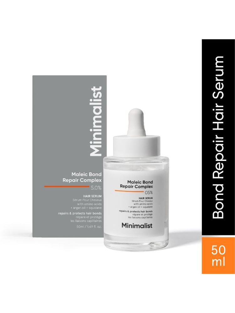 Minimalist Maleic Bond Repair Complex 05% Hair Serum For Soft & Smooth Hair & Treats Split Ends & Breakage