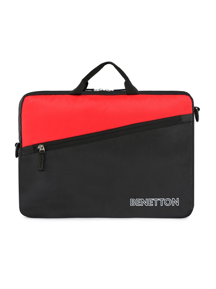 United Colors of Benetton Edgar Polyester Laptop Sleeve Business Case for Unisex-Red & Black (S)-image-25
