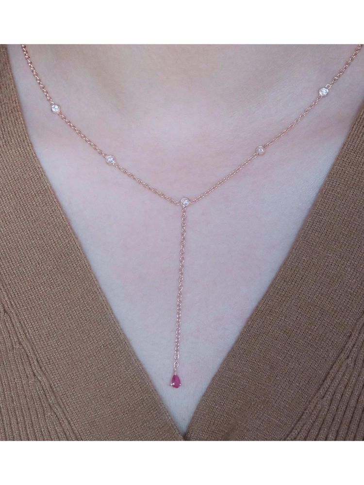 ANUSHKA JAIN JEWELLERY Silver Ruby Duet Lariat Necklace-picture-19