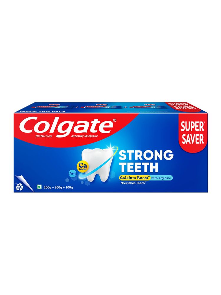 Colgate Strong Teeth Cavity Protection Toothpaste with Calcium Boost (Saver Pack)
