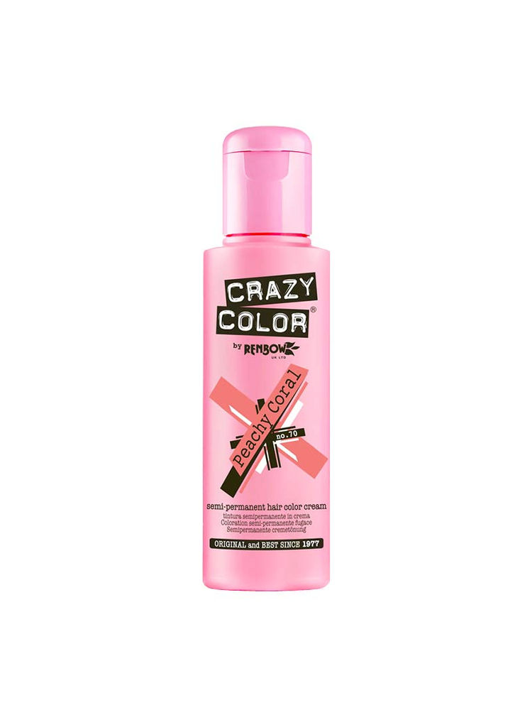 Crazy Color Semi Permanent Hair Color Cream - Peachy Coral No.70