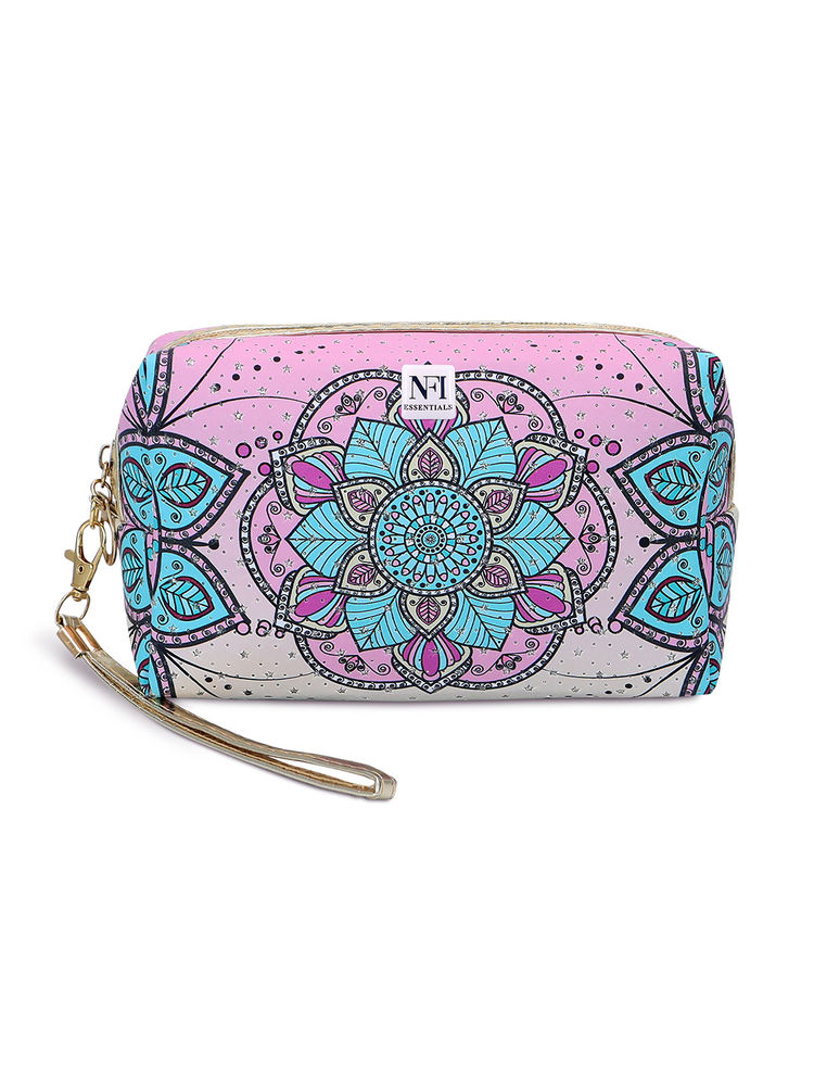 NFI Essentials Floral & Diamond Multi-Colour Print Cosmetics Pouch-picture-38