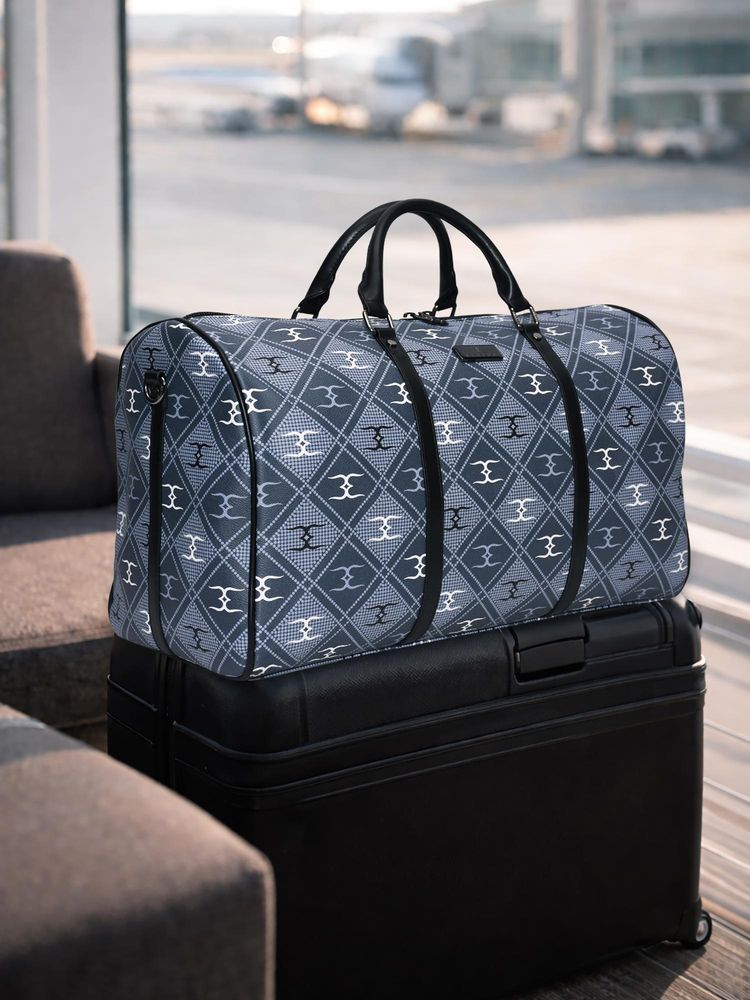 ESBEDA Blue Logo Printed Weekender Travel Duffle Bag (L)-picture-24