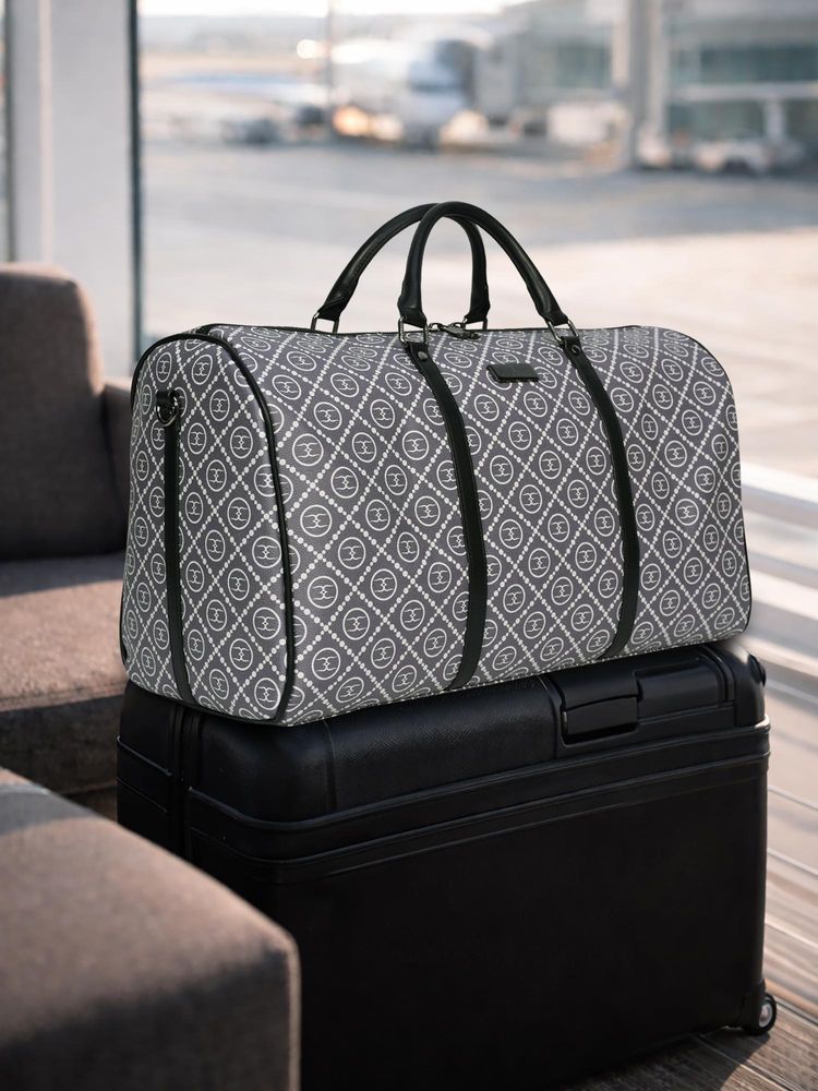 ESBEDA Grey Logo Printed Stylish Travel Duffle Bag (L)-picture-11