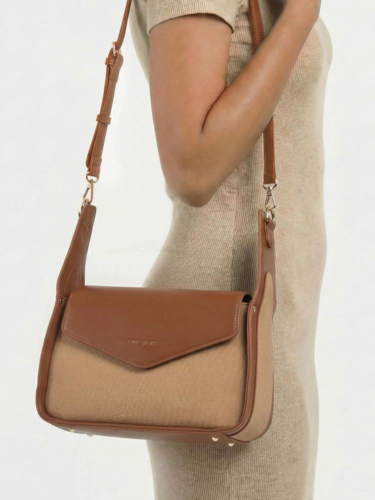 Everpret Everyday Elegance Brown Delphi Structured Shoulder Bag-picture-21