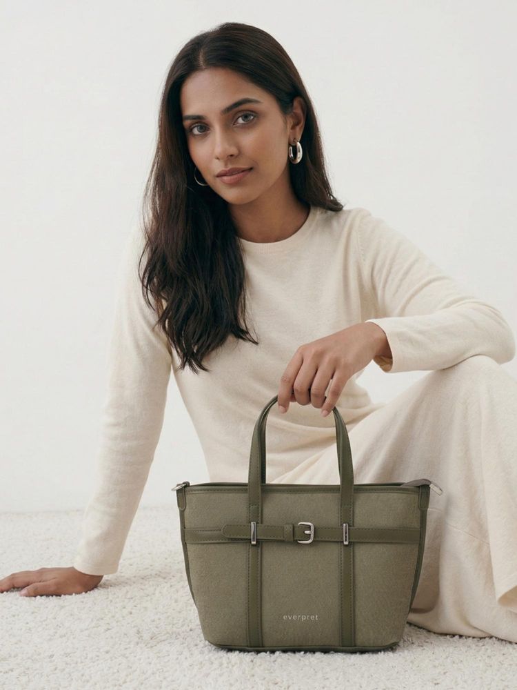 Everpret Green Spacious Organized Interior Celeste Satchel Bag with Detachable Strap-picture-22