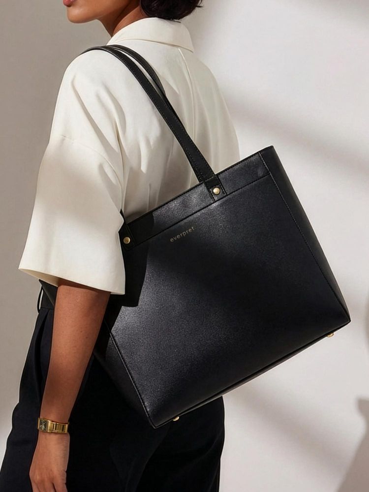 Everpret Black Trolley Sleeve and Pockets Work Tote Laptop Bag-image-2