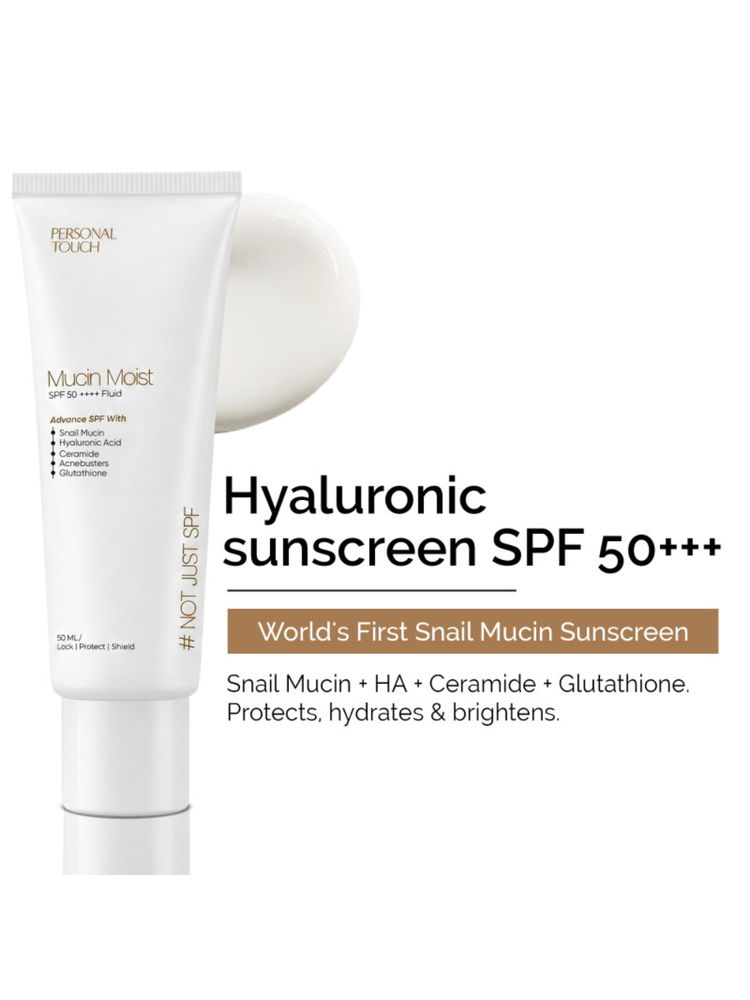 Personal Touch Mucin Moist Fluid Sunscreen SPF 50 PA+++ for Pore Care,No White Cast & Lightweight-image-19