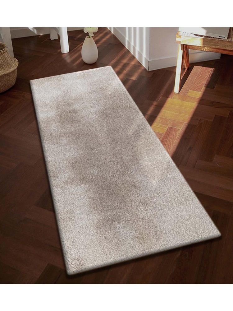 OBSESSIONS Solid Rabit Fur Bedside Runner - Cream-picture-16