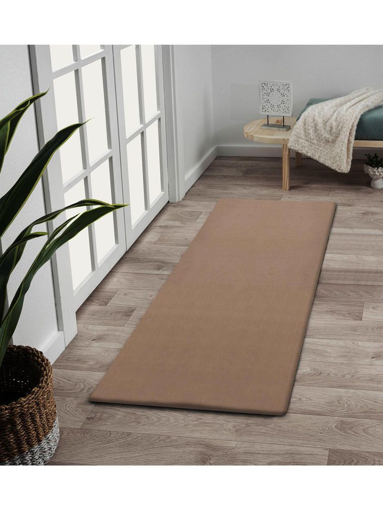 OBSESSIONS Solid Rabit Fur Bedside Runner - Beige-picture-35