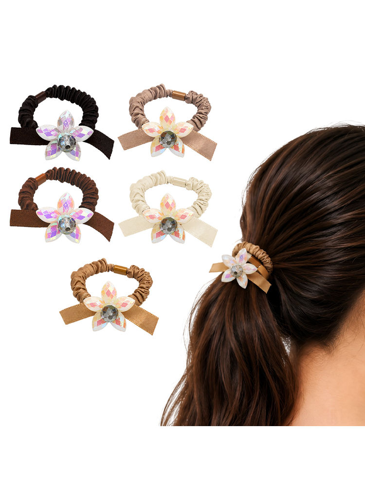 Matra Satin Hair Ties Scrunchies Ponytail Holders Assorted Colors-image-8