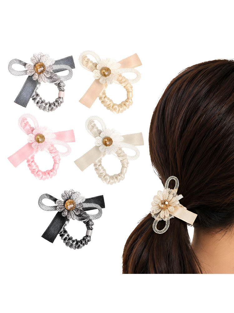 Matra Bow Hair Ties Scrunchies Rubber Bands - Assorted Colours-image-7