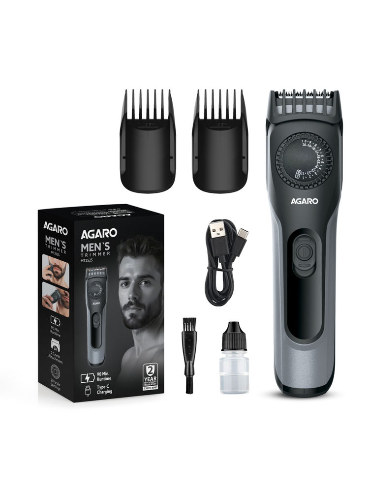 Agaro MT2525 Beard Trimmer 20 Length Settings Usb Rechargeable Precision Dial Cordless-image-30