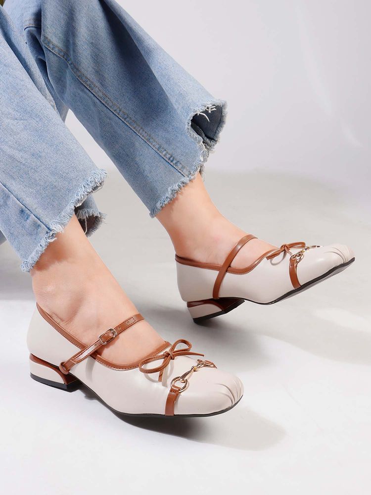 The White Pole Two Tone Sandal Heels for Women-picture-12