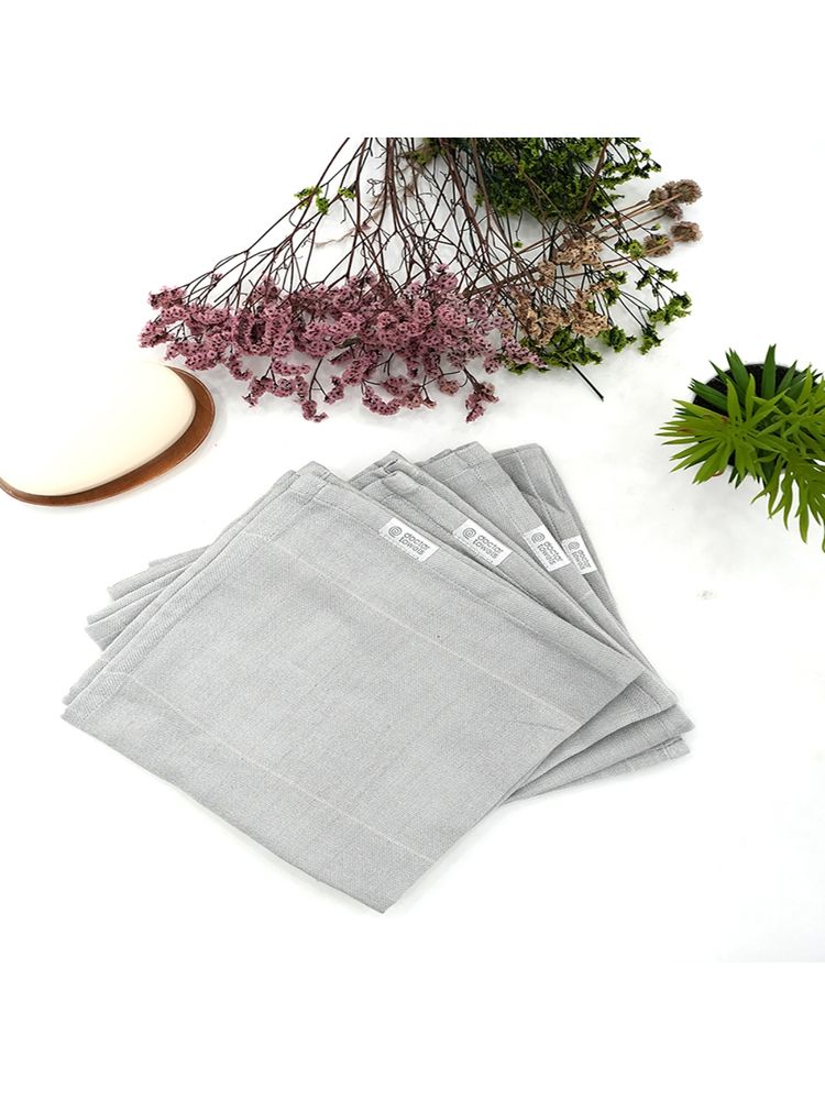 Doctor Towels Aloevera Double Cloth Face Towel Pack of 4 - Frosted Grey (S)-image-29