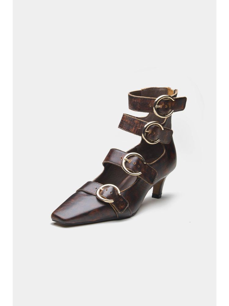 Oroh Women Brown Mariana Kitten Heels-image-36