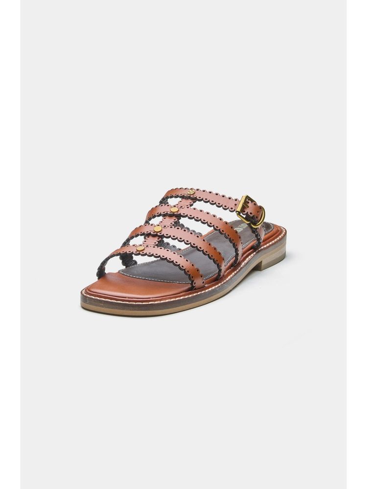 Oroh Women Tan Ines Open Toe Flats-image-38