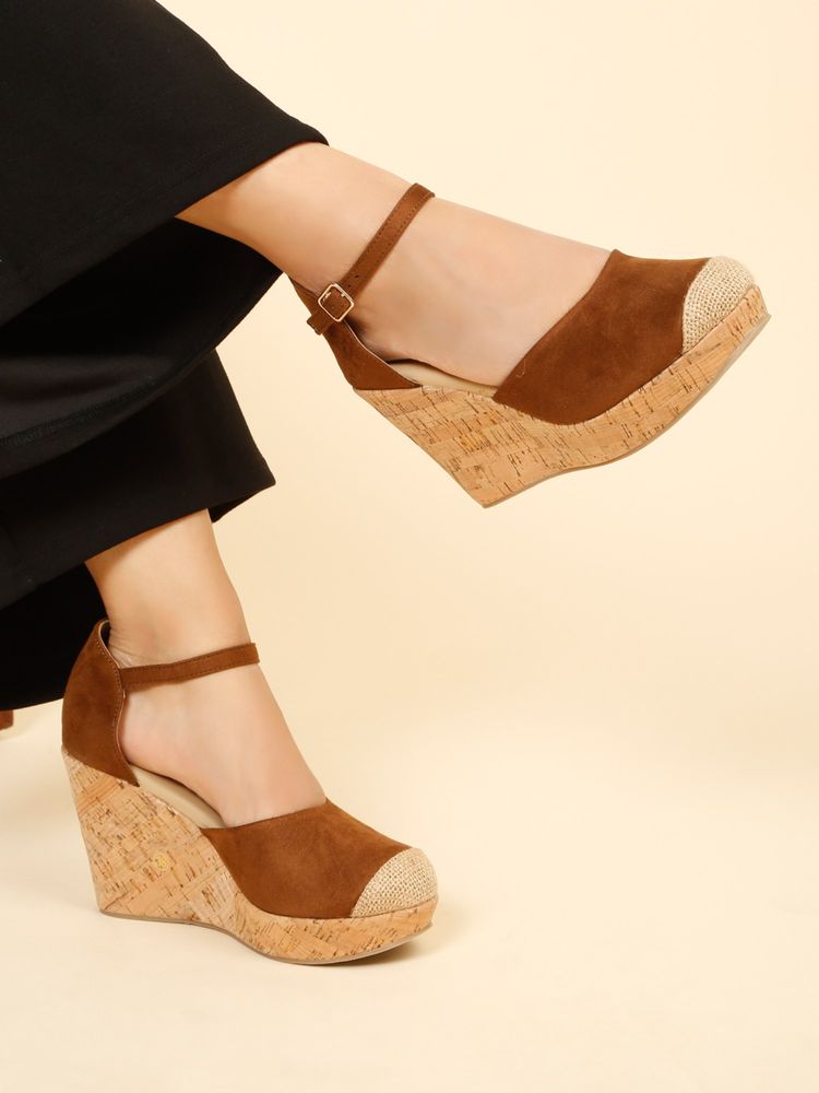Flat n Heels Women Brown Wedges Heels-image-32