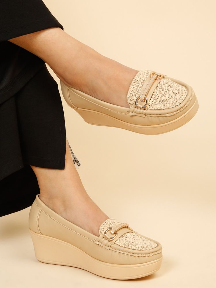 Flat n Heels Women Beige Loafers-image-27