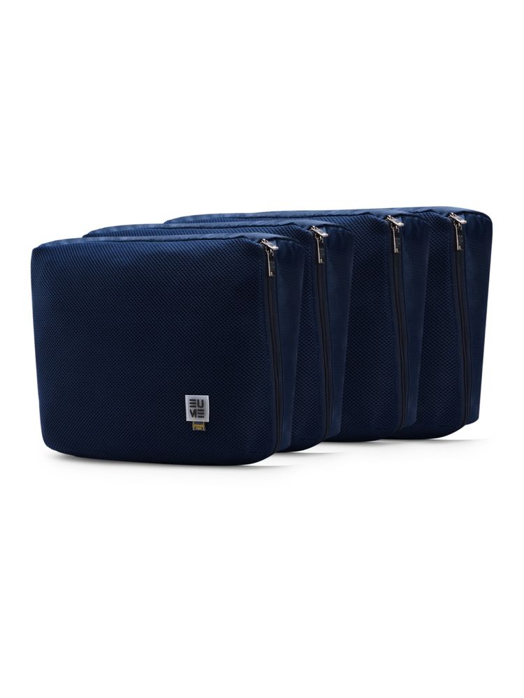 EUME Packing Cubes Luggage Organiser Pouches - Navy Blue (Pack of 4)-image-3