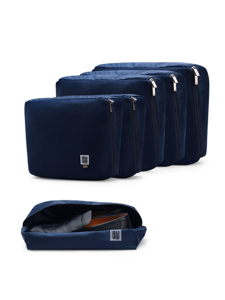 EUME Travel Organiser Shoe & Toiletry Pouches - Navy Blue (Pack of 6)-image-22
