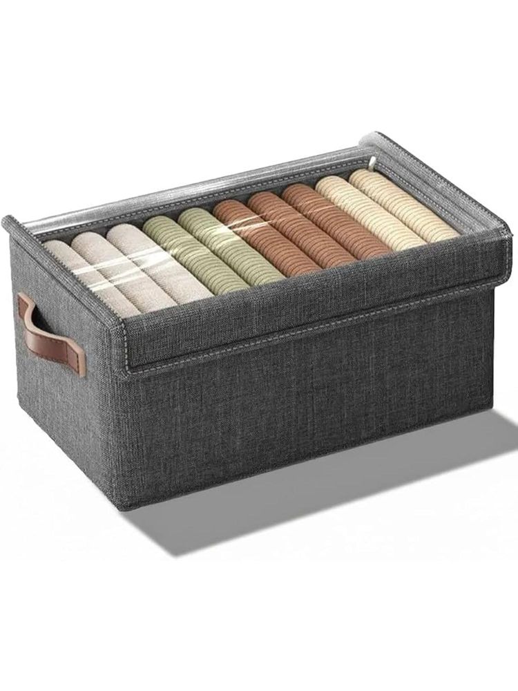 Awestuffs Rectangular Wardrobe Foldable Stackable Container Organizer (L)-image-23