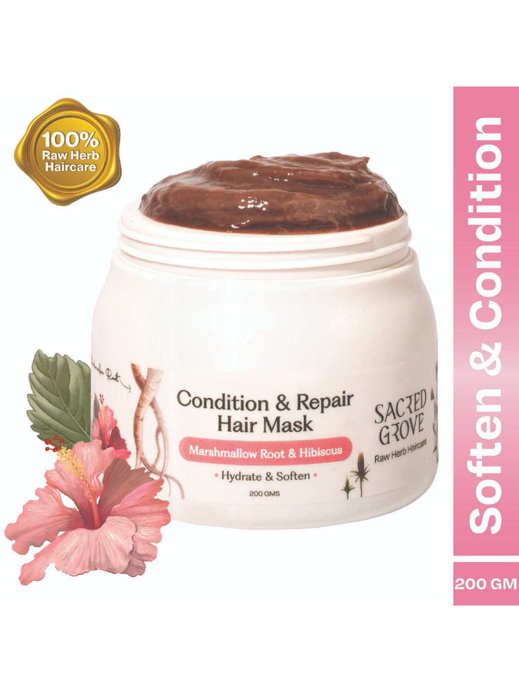 Sacred Grove Natural Hair Mask Deep Conditioning for Frizzy Dry Hair Herbal Hair Spa with Argan Oil-image-4