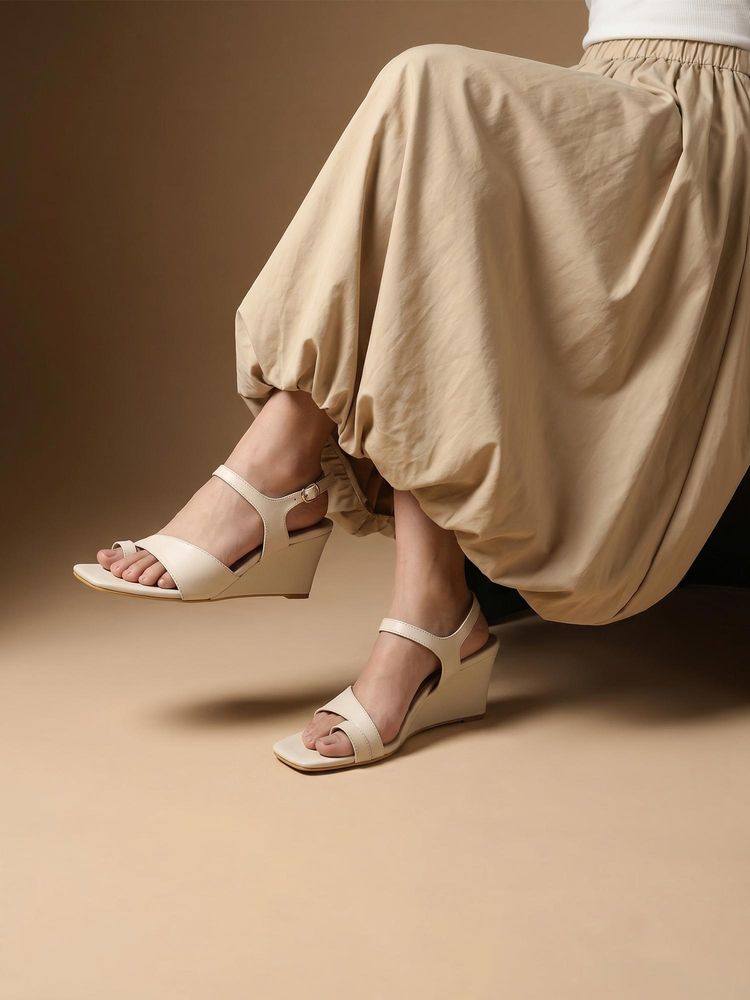 Chaal Chalan Women Onyx Wedges Heels - Cream-picture-25