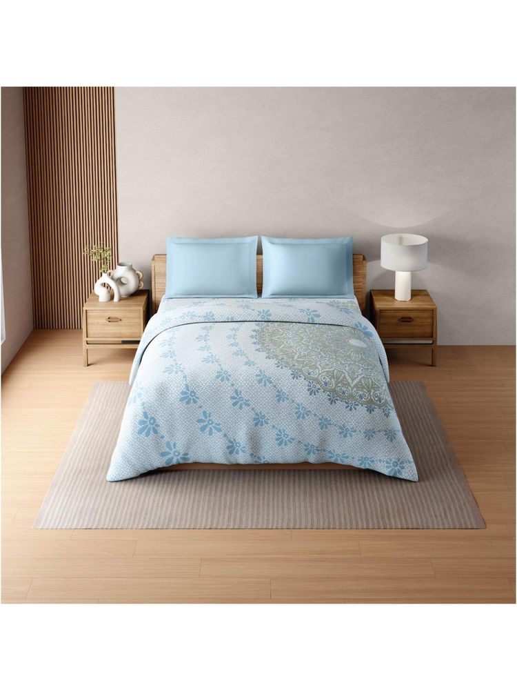 SPACES Zera Hygro Cotton 233 TC Percale Graphic Premium Double Quilt - Blue-image-39