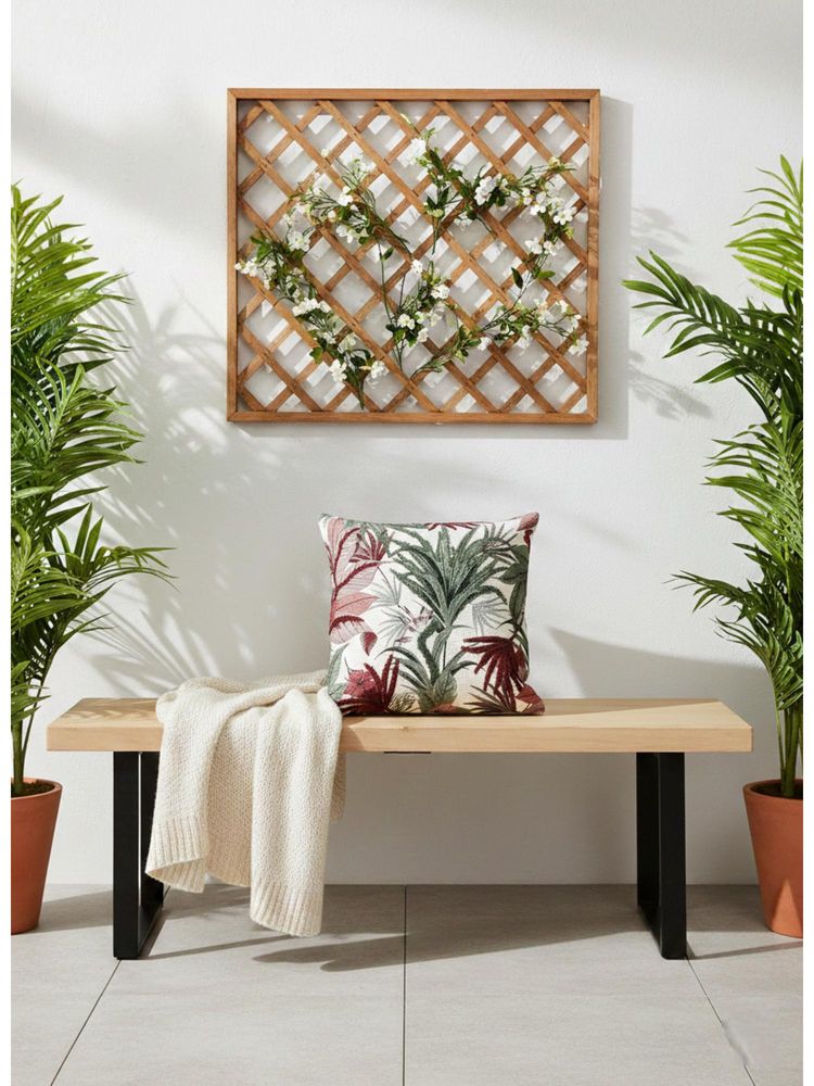Izaafa Lush Tropical Red & Green Accent Decorative Cushion Cover (18x18 Inches)-image-12
