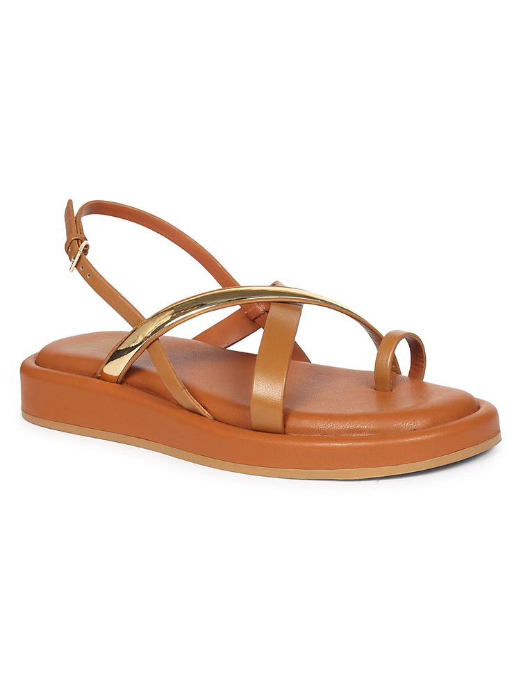 Saint G Women Viviblu Tan Leather Sandals-picture-11