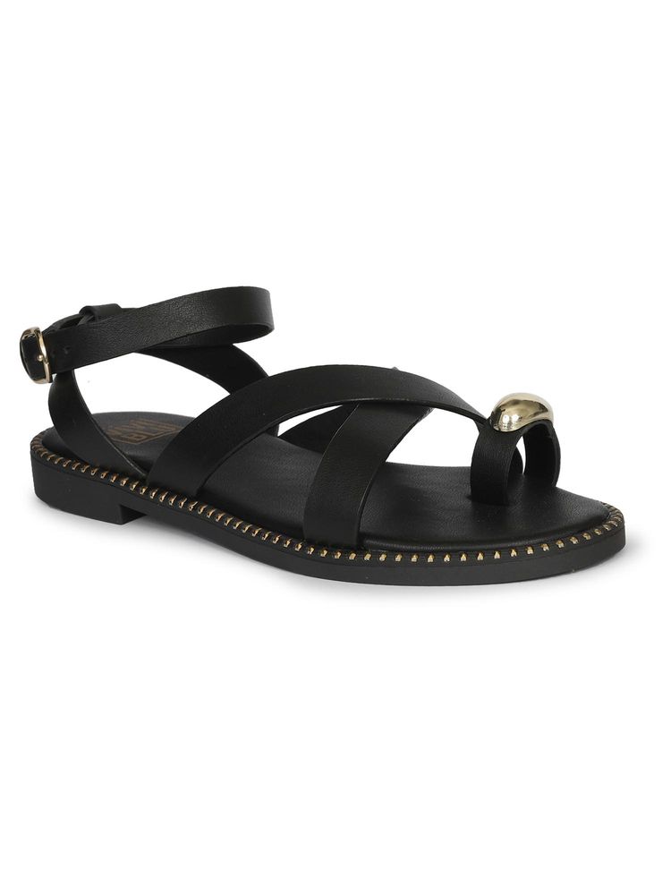 Saint G Women Viviblu Black Sandals-image-22
