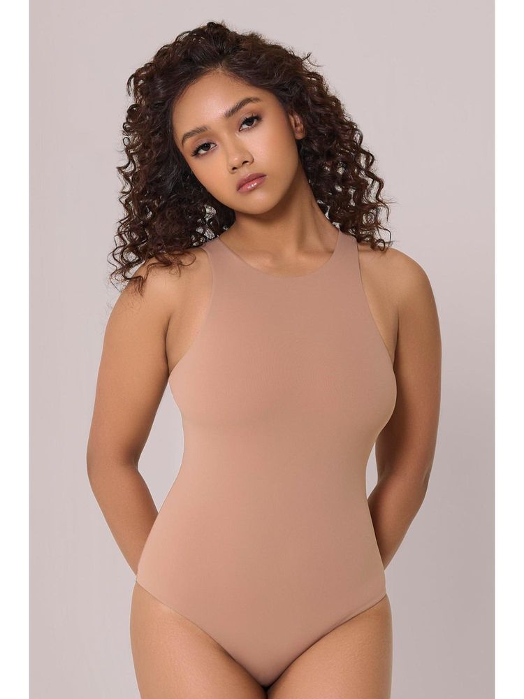 INVOGUE Sleeveless Bare Bodysuit - Beige-picture-25