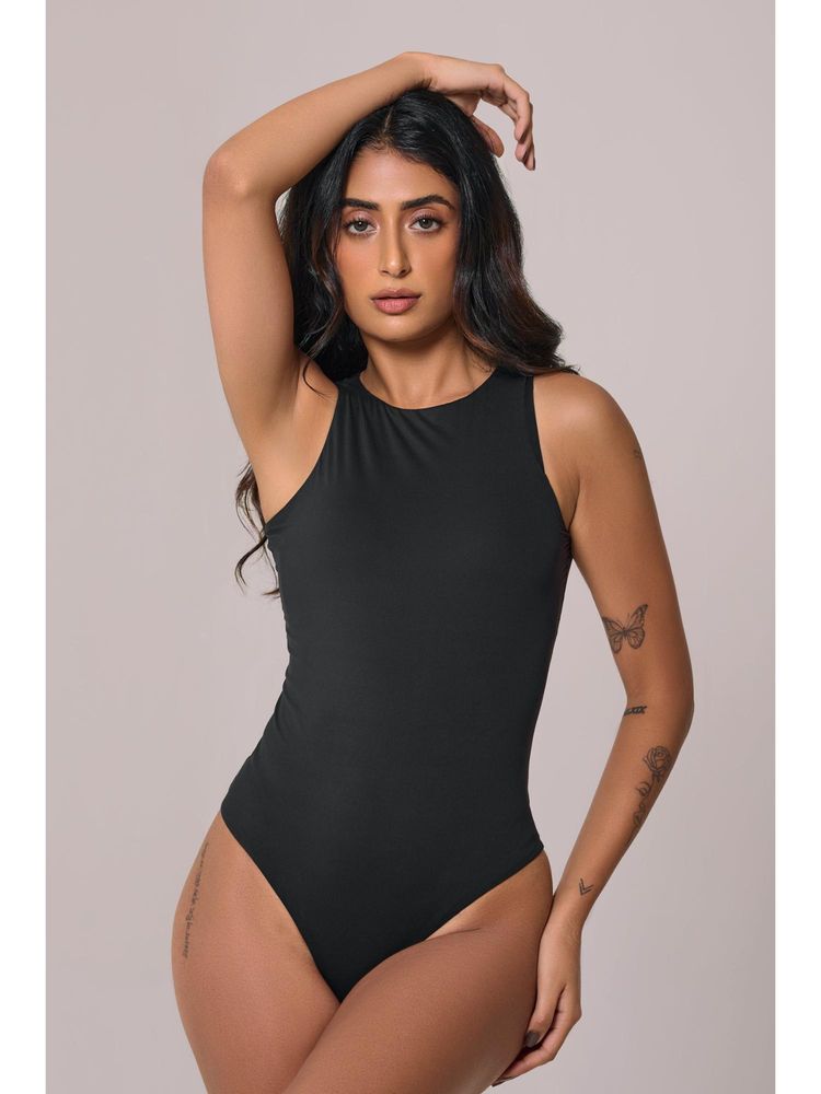 INVOGUE Sleeveless Bare Bodysuit - Black-image-10