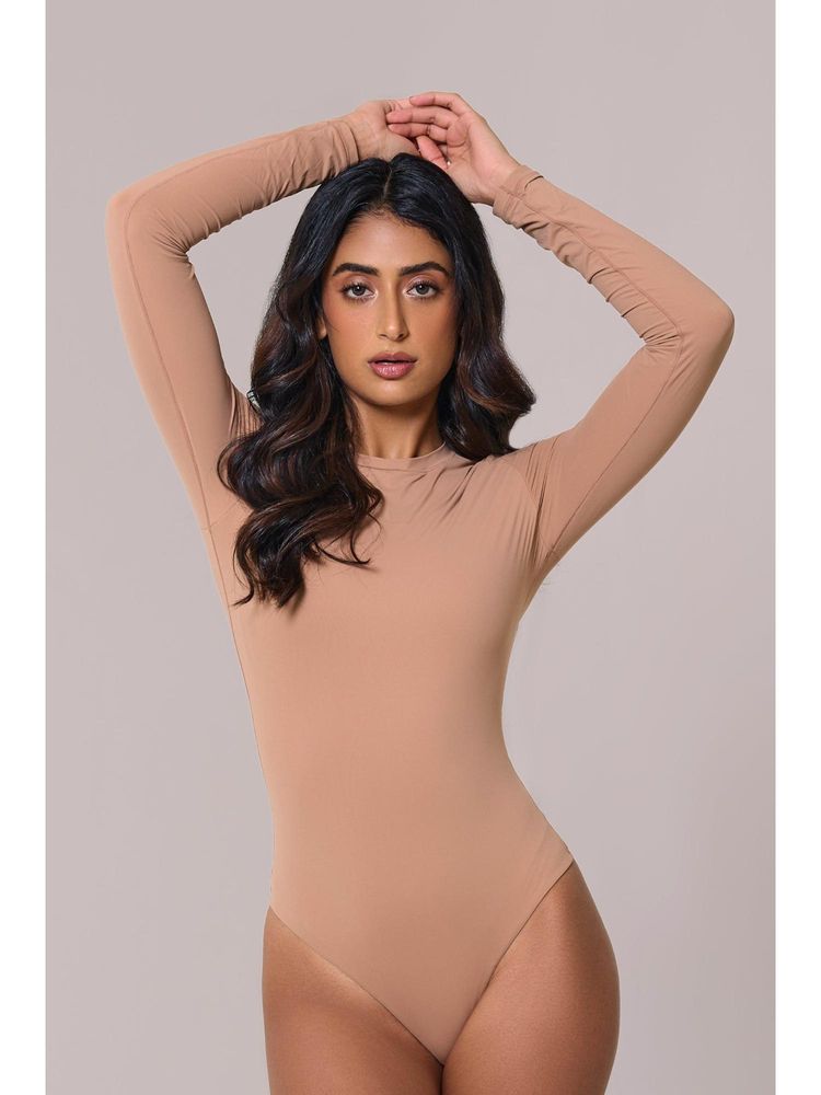 INVOGUE Full Sleeves Bare Bodysuit - Beige-picture-18