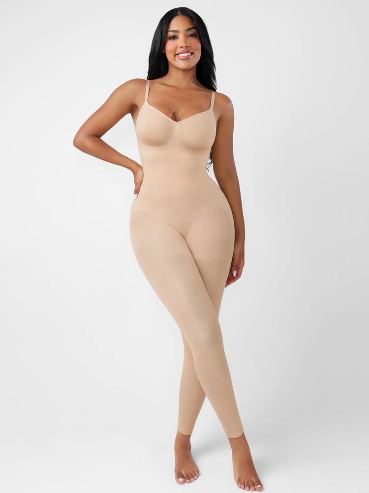Shop The Edit Full-Length Body Shaper With Breast Support Waist & Abdomen Control Beige-picture-22